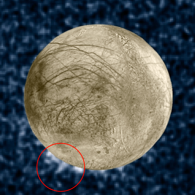 NASA, “목성 위성 유로파에서 200㎞ 물기둥 발견” 관련 이미지